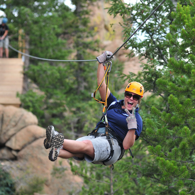 Ziplining in Rocky Mountains 