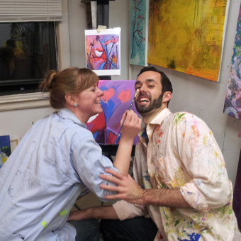 Couple Having Fun with Paint Couple Having Fun with Paint