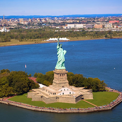 Over Look of Statue of Liberty in New York