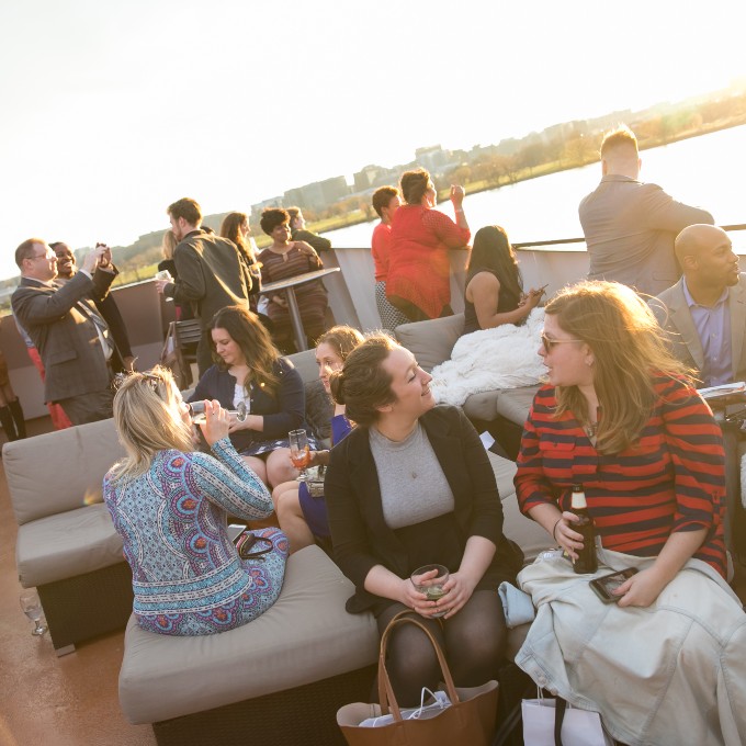 Guests on the Sundeck of Mt. Vernon Cruise