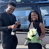 Couple in Front of Helicopter 