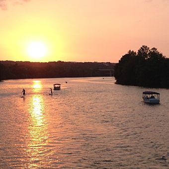 Sunset during Romantic Dinner Cruise in Austin Sunset during Romantic Dinner Cruise in Austin