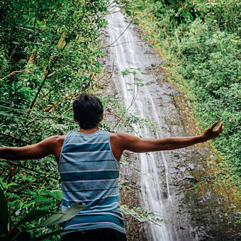 Enjoying Manoa Falls during Hawaii Tour Enjoying Manoa Falls during Hawaii Tour