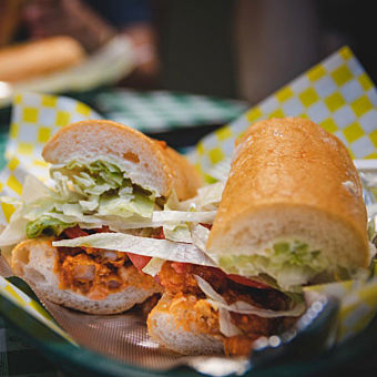 Po-Boy Sandwich during New Orleans Garden District Tour