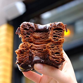 Chocolate Donut Spilt in Half