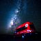Red Van with Star Filled Sky