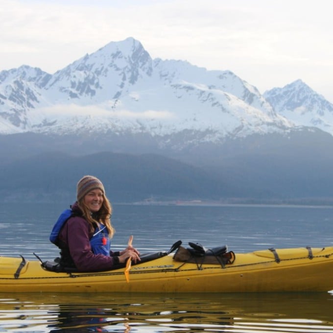 Kayaker in Resurrection Bay Alaska