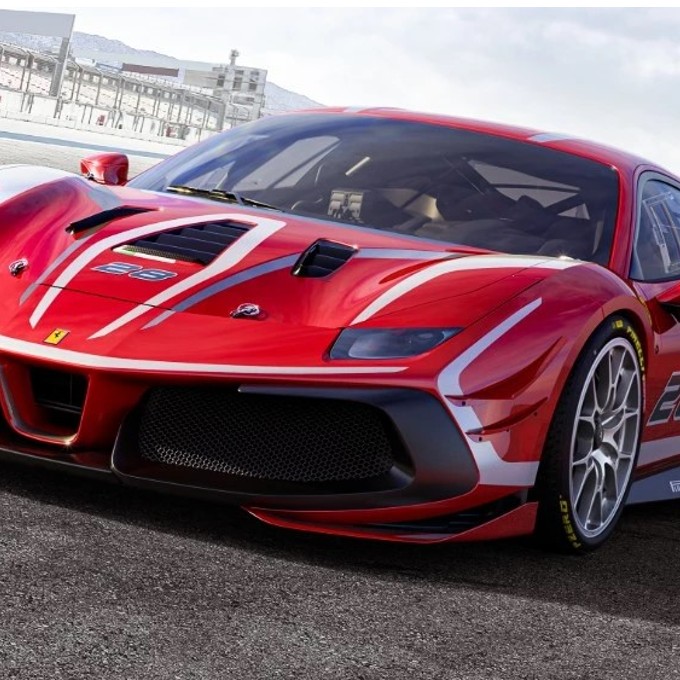 Red Ferrari Up Close