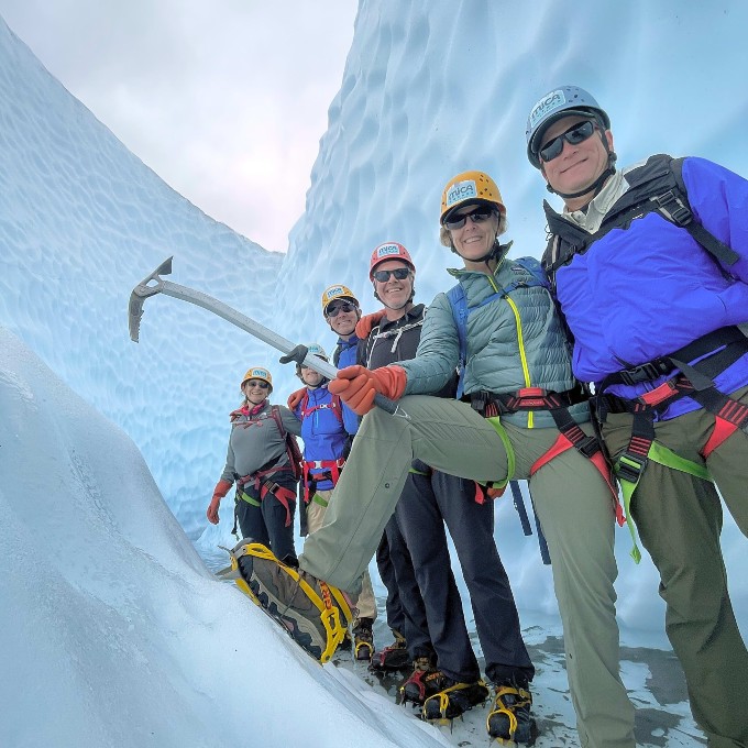 Group Posing on Glacier
