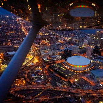 New Orleans After Dark Aerial Tour in New Orleans New Orleans After Dark Aerial Tour in New Orleans