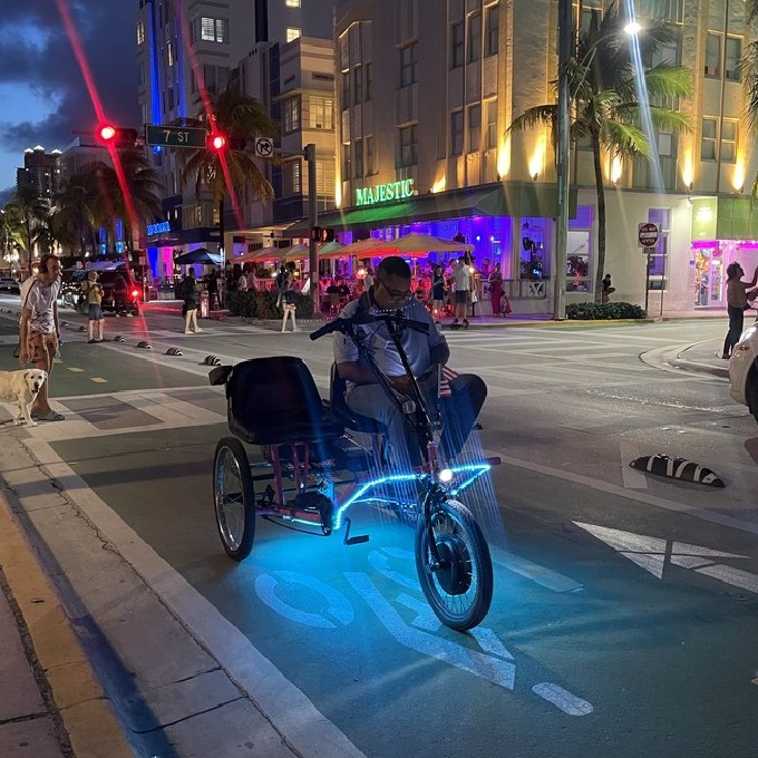 Trike with Lights in City at Night